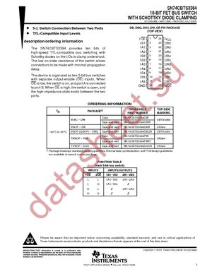 74CBTS3384DBQRG4 datasheet  